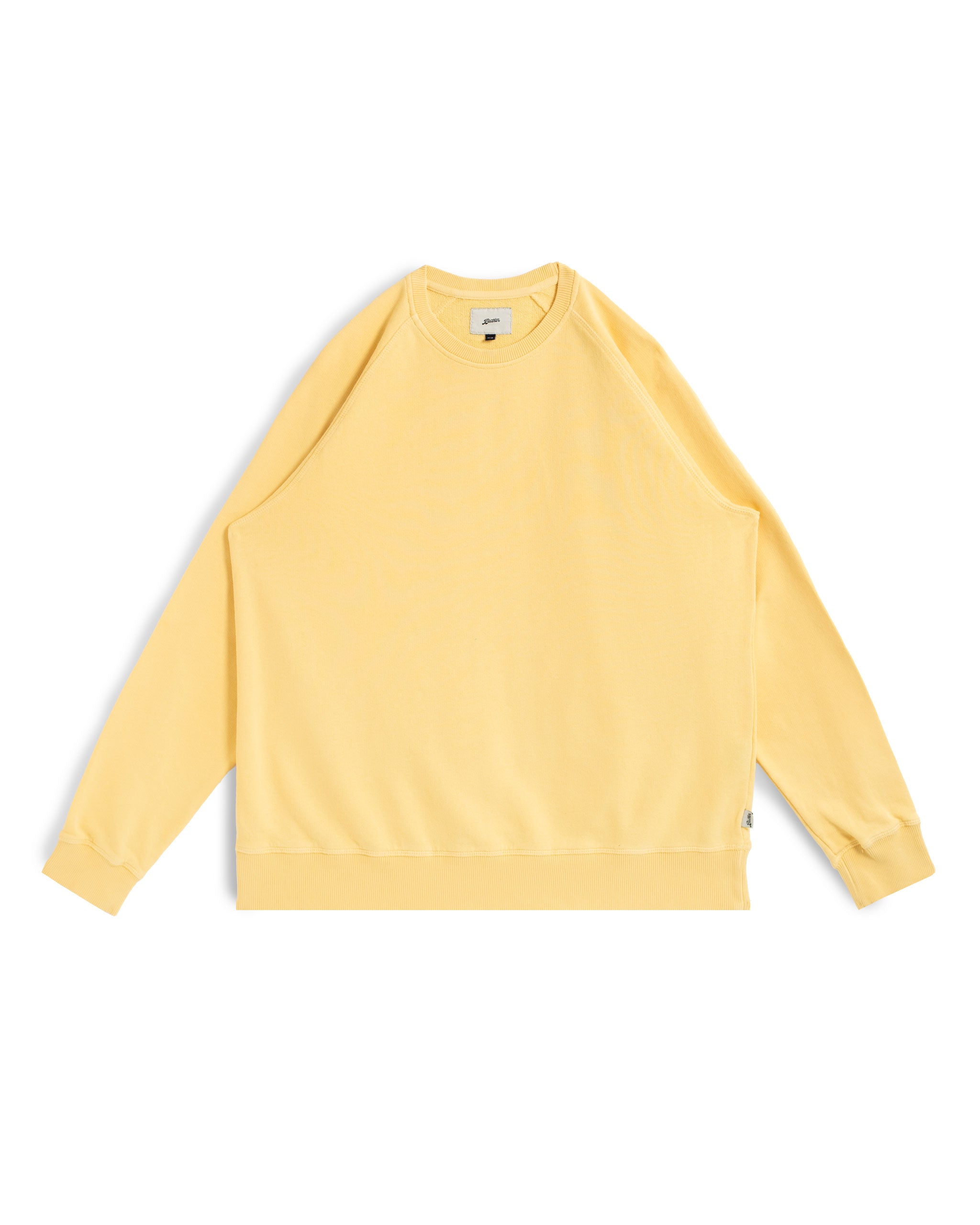 Canary yellow french terry raglan sleeve crewneck sweatshirt