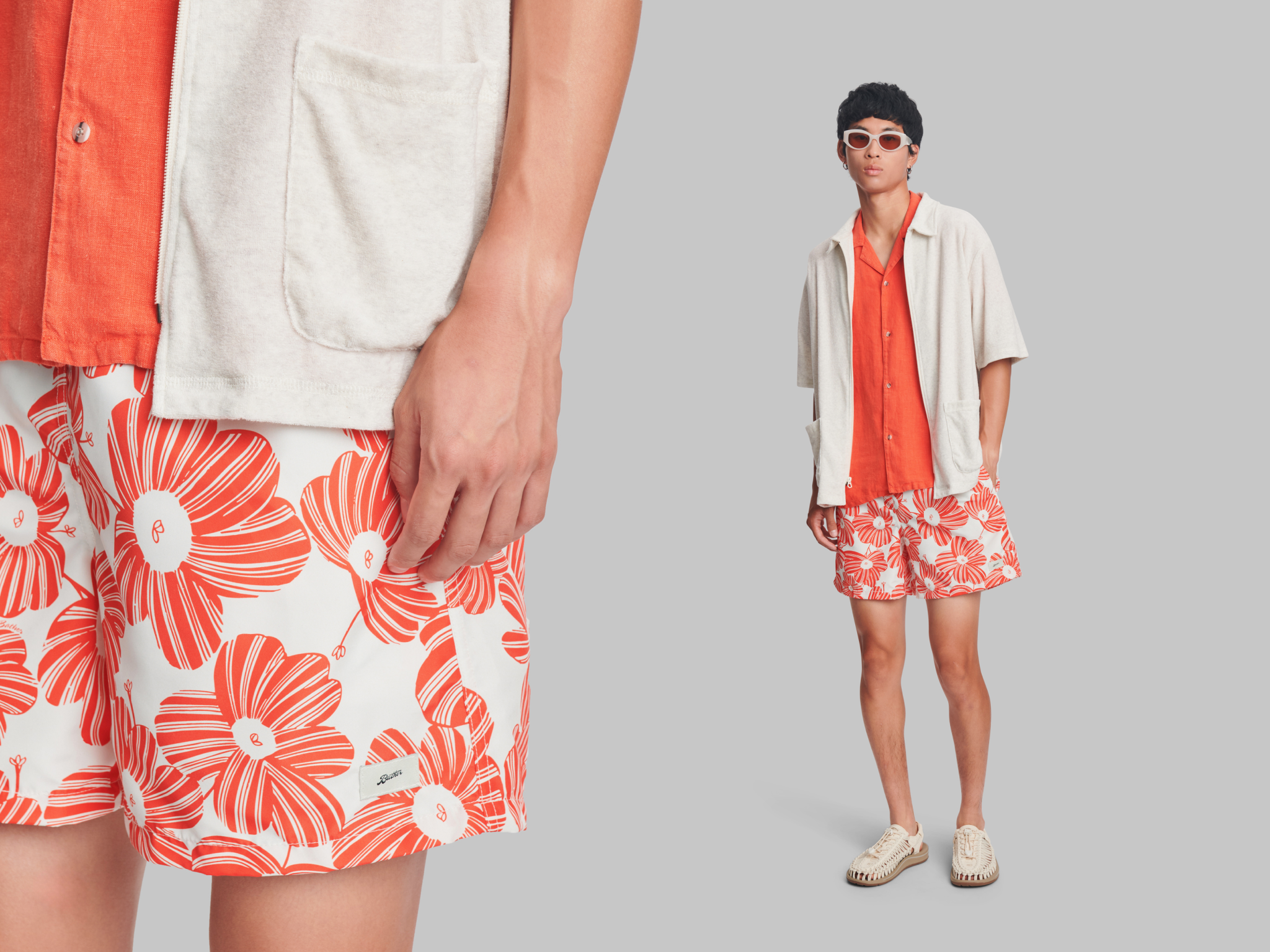 Man wearing the Bather Marmalade Breeze Classic Swim Trunk