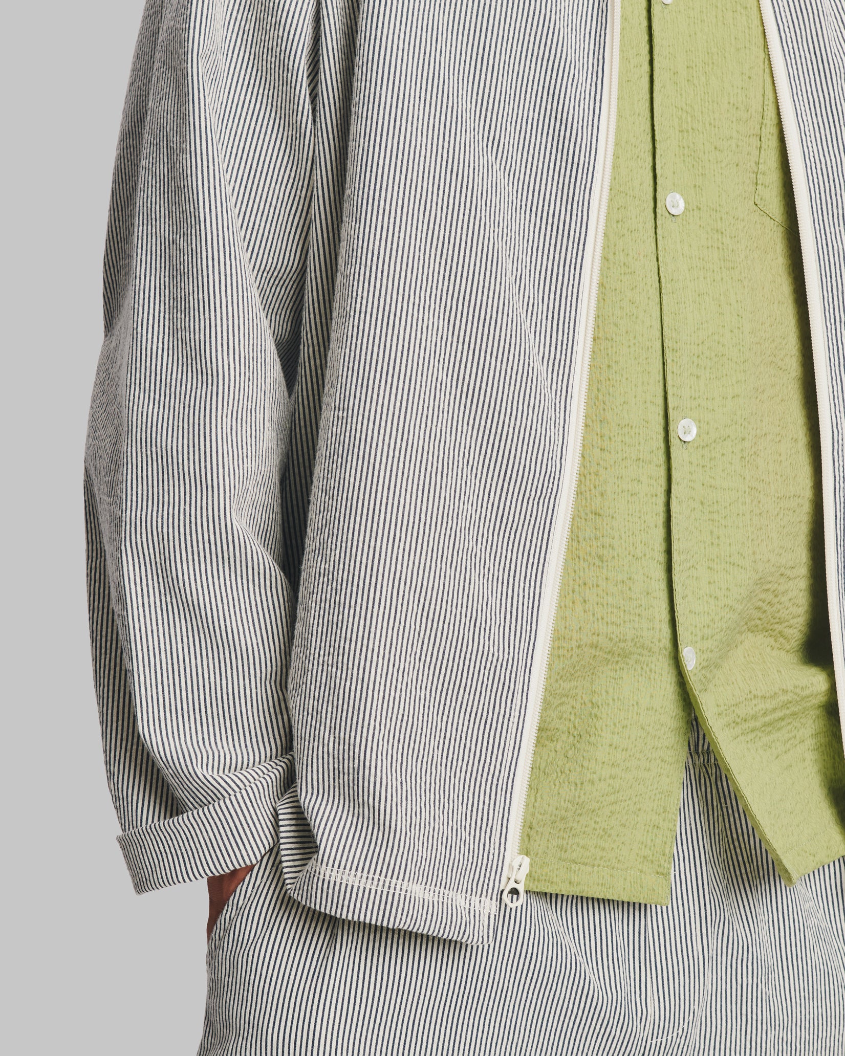 Navy Pinstripe Tour Jacket