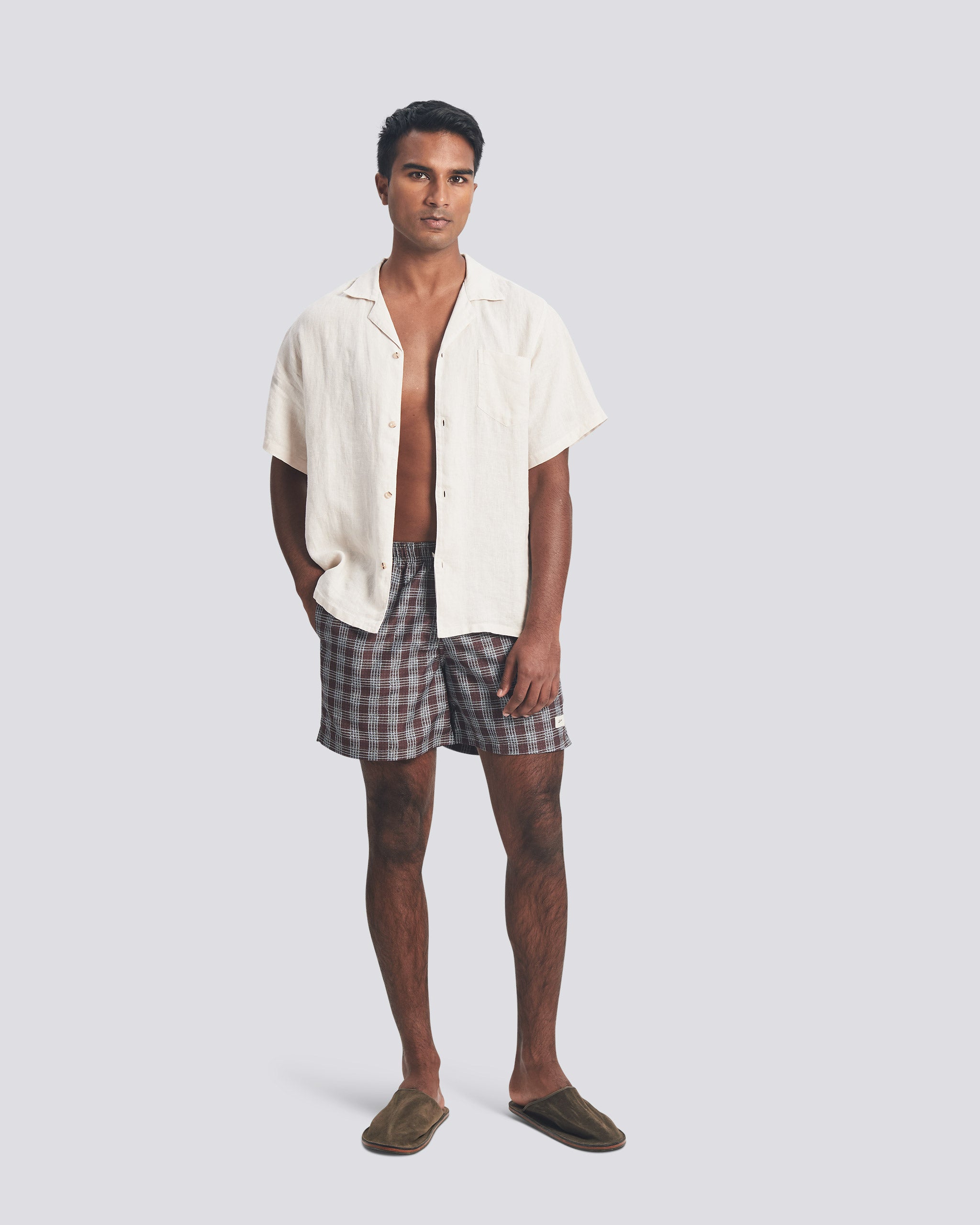 Amethyst Tartan Swim Trunk