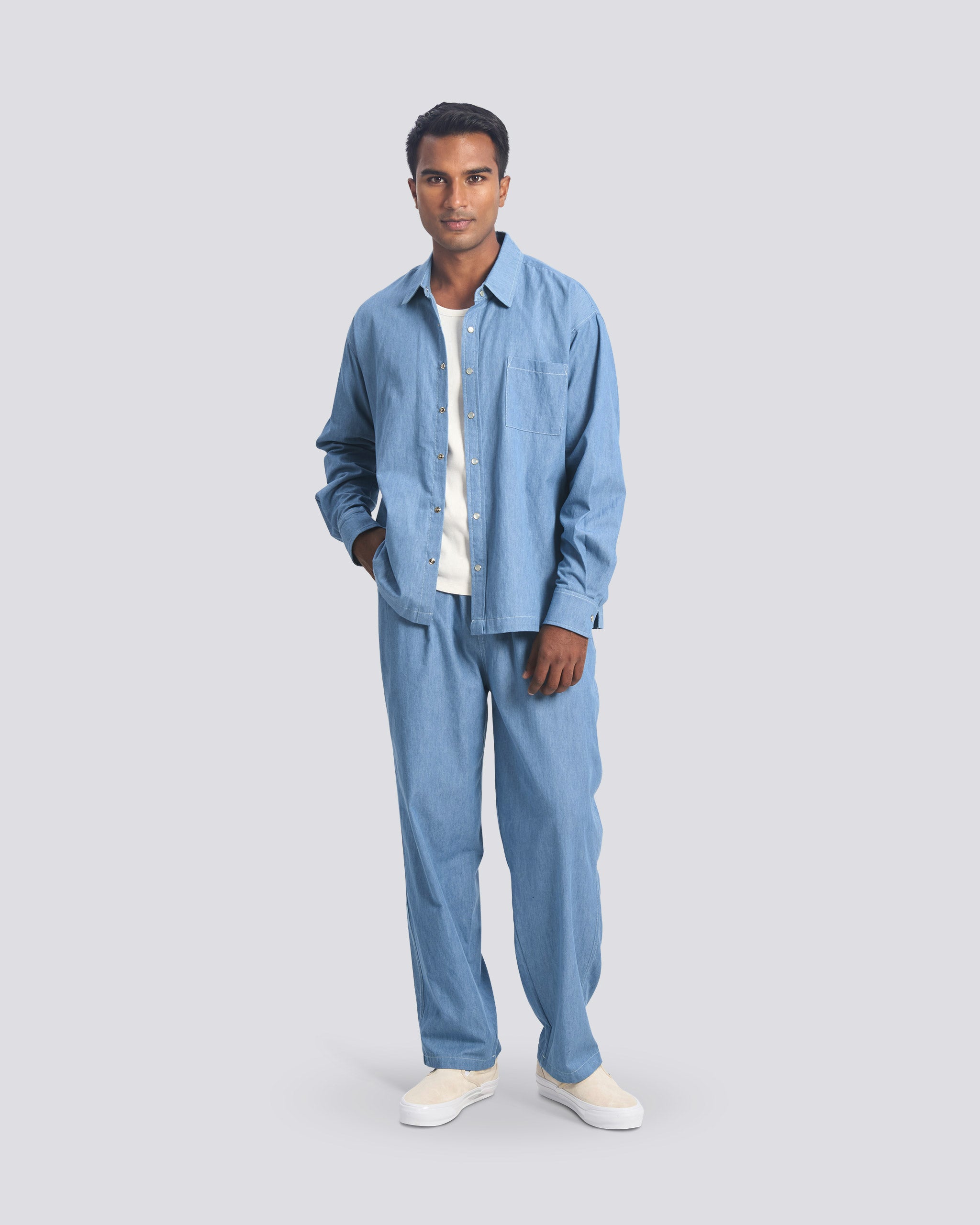 Faded Denim Leisure Shirt