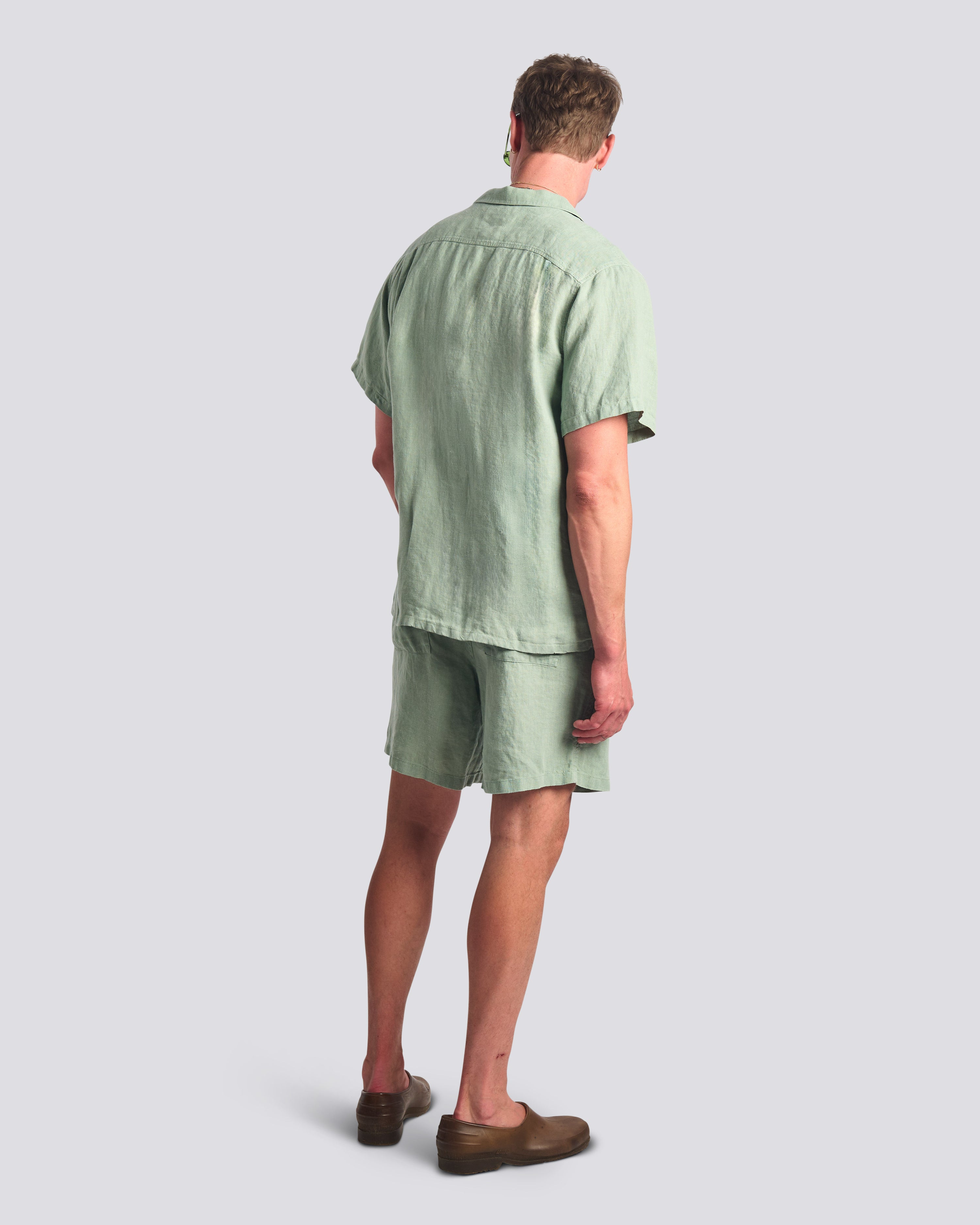 Sage Linen Camp Shirt