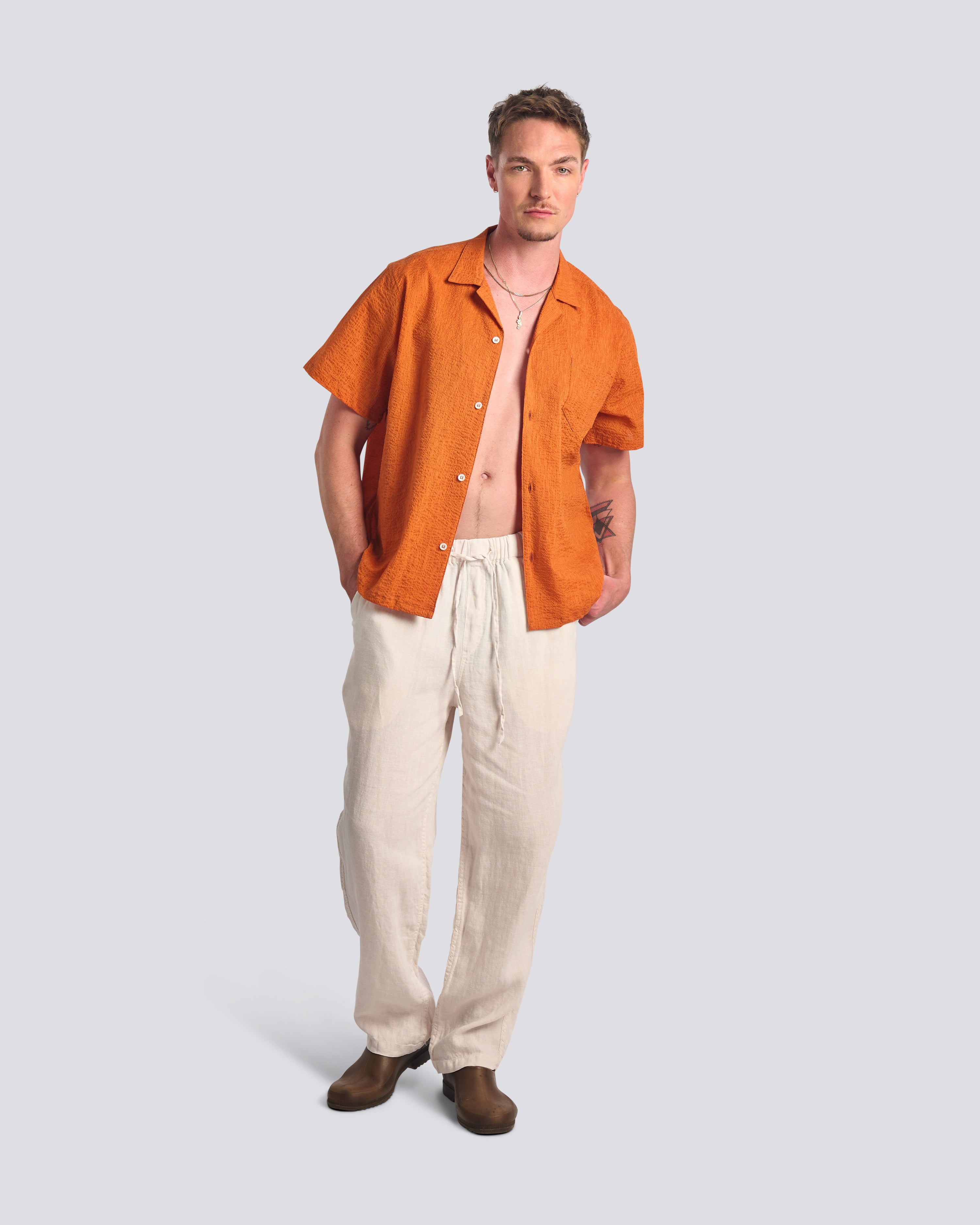 Cantaloupe Ripple Camp Shirt