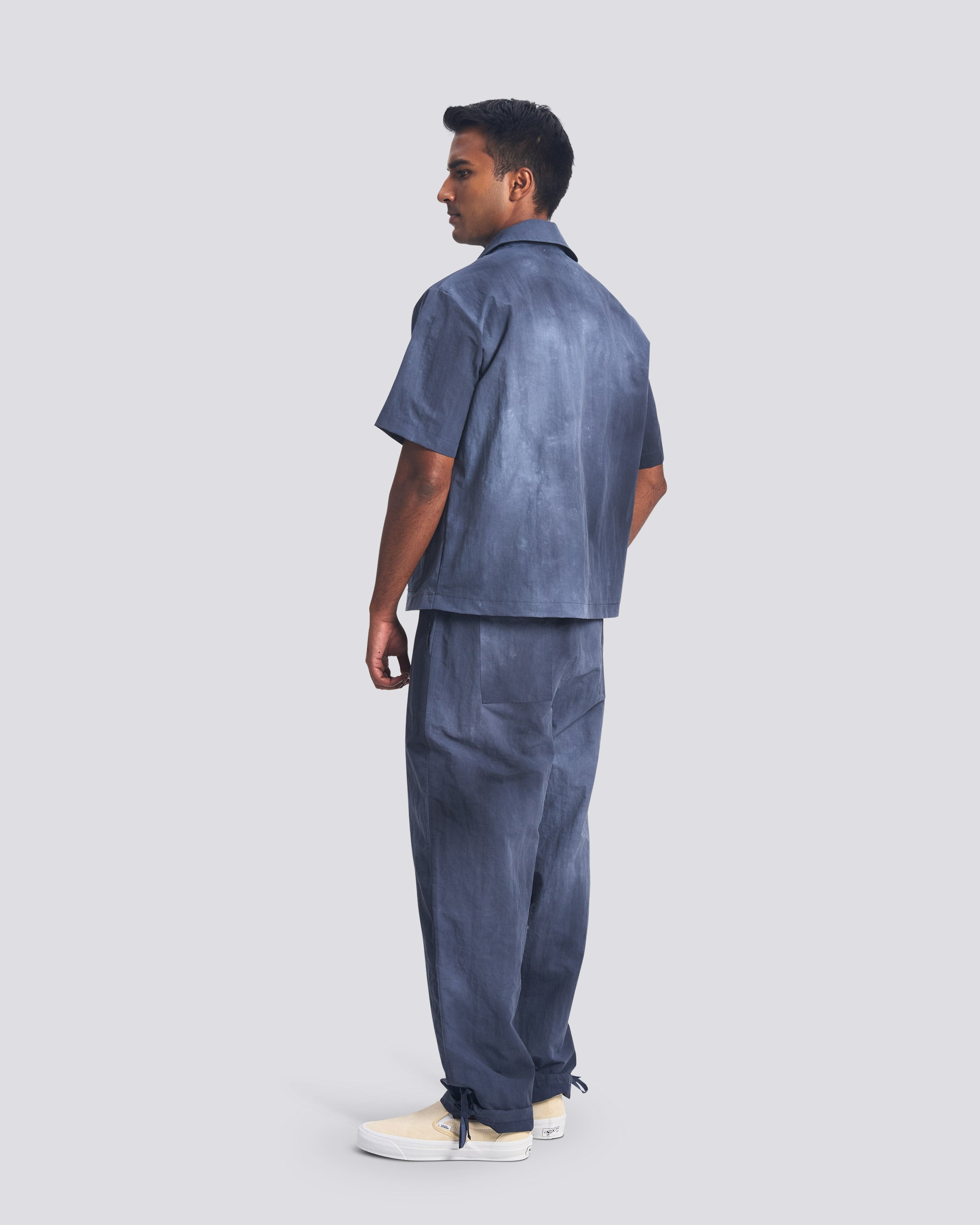 Bather blue zip polo on male model