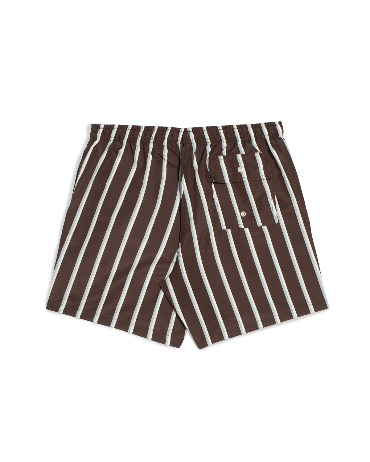 Brown & Blue Fine Stripe Swim Trunk