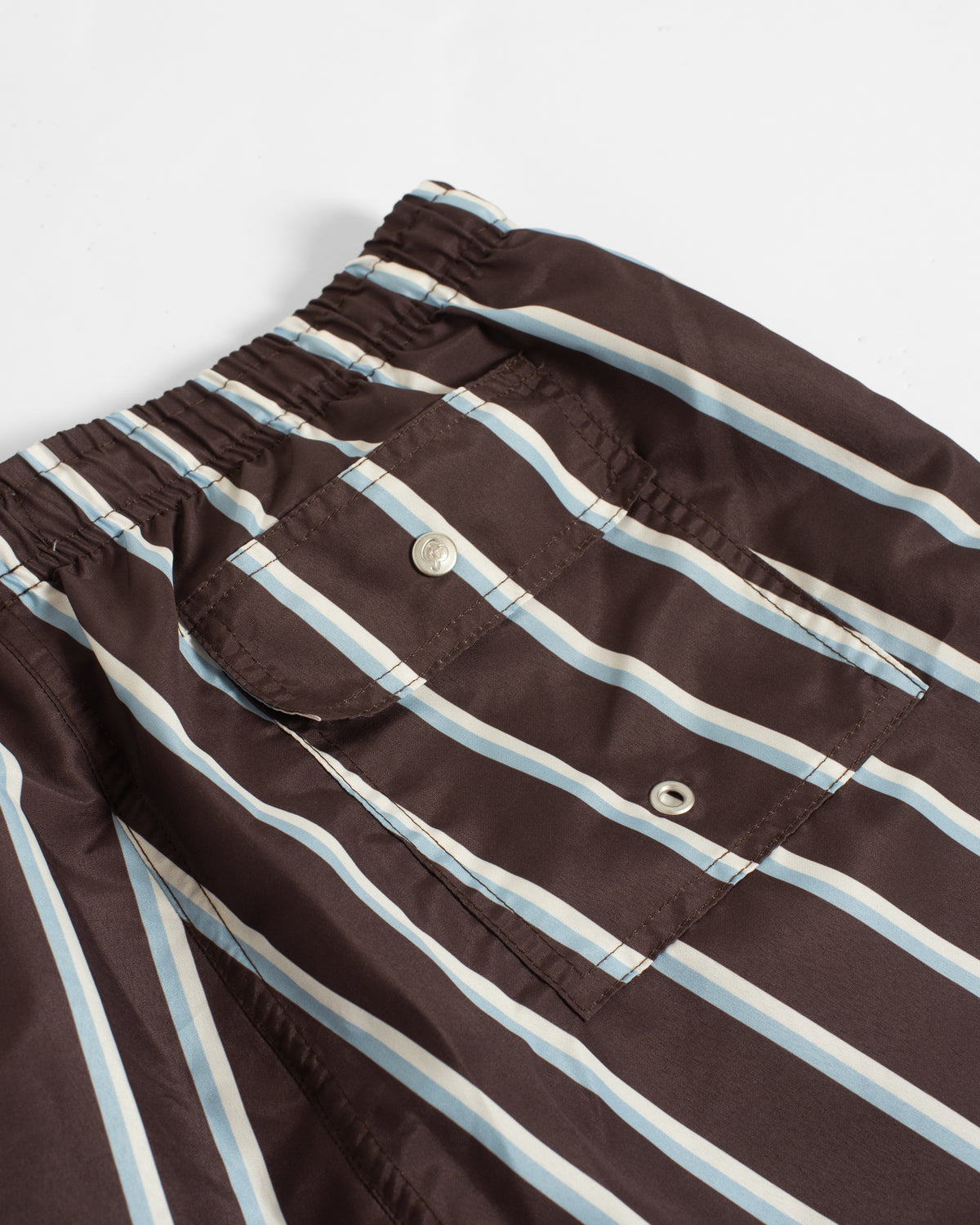 Brown & Blue Fine Stripe Swim Trunk
