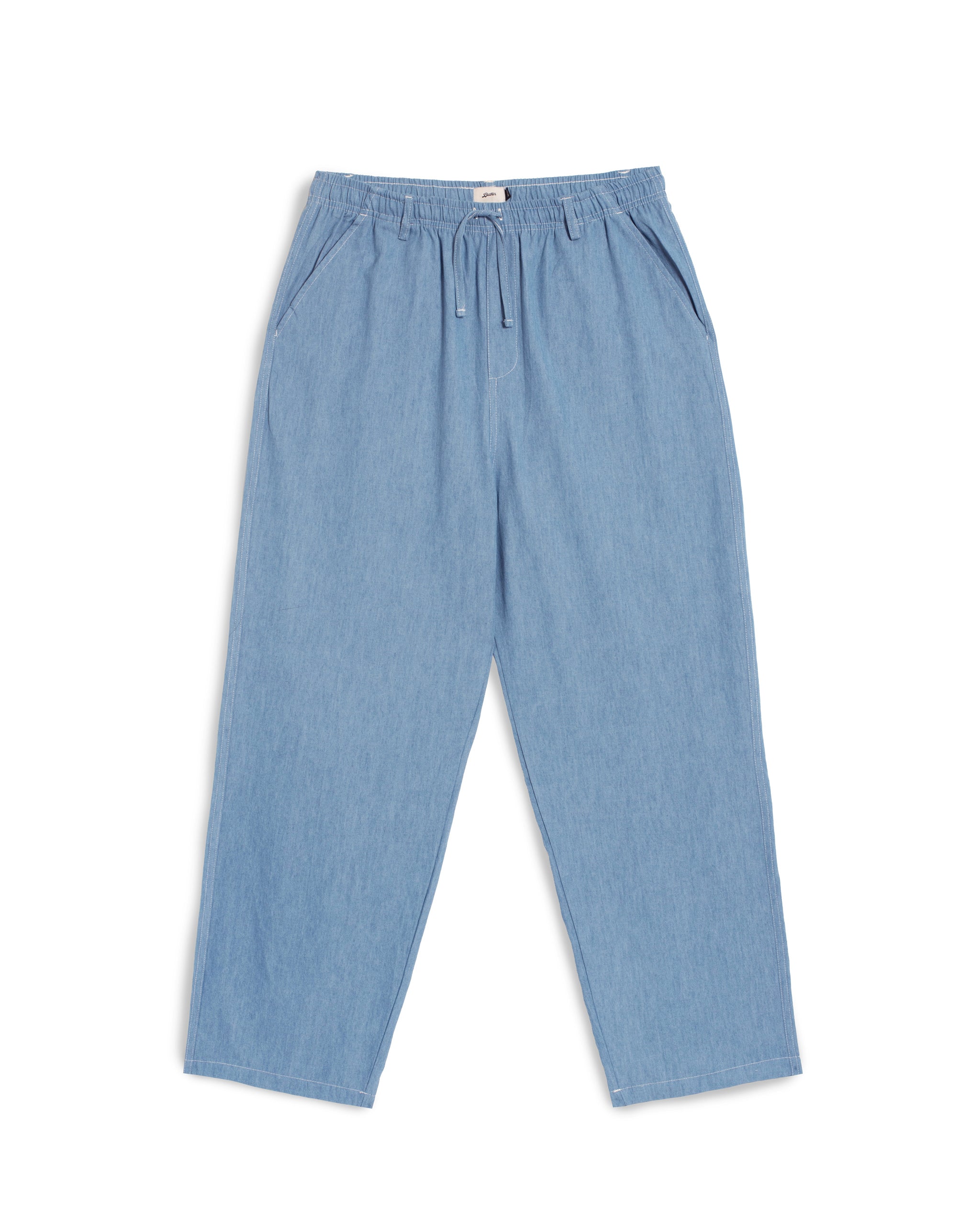 Bather mens light blue denim leisure pant on white background