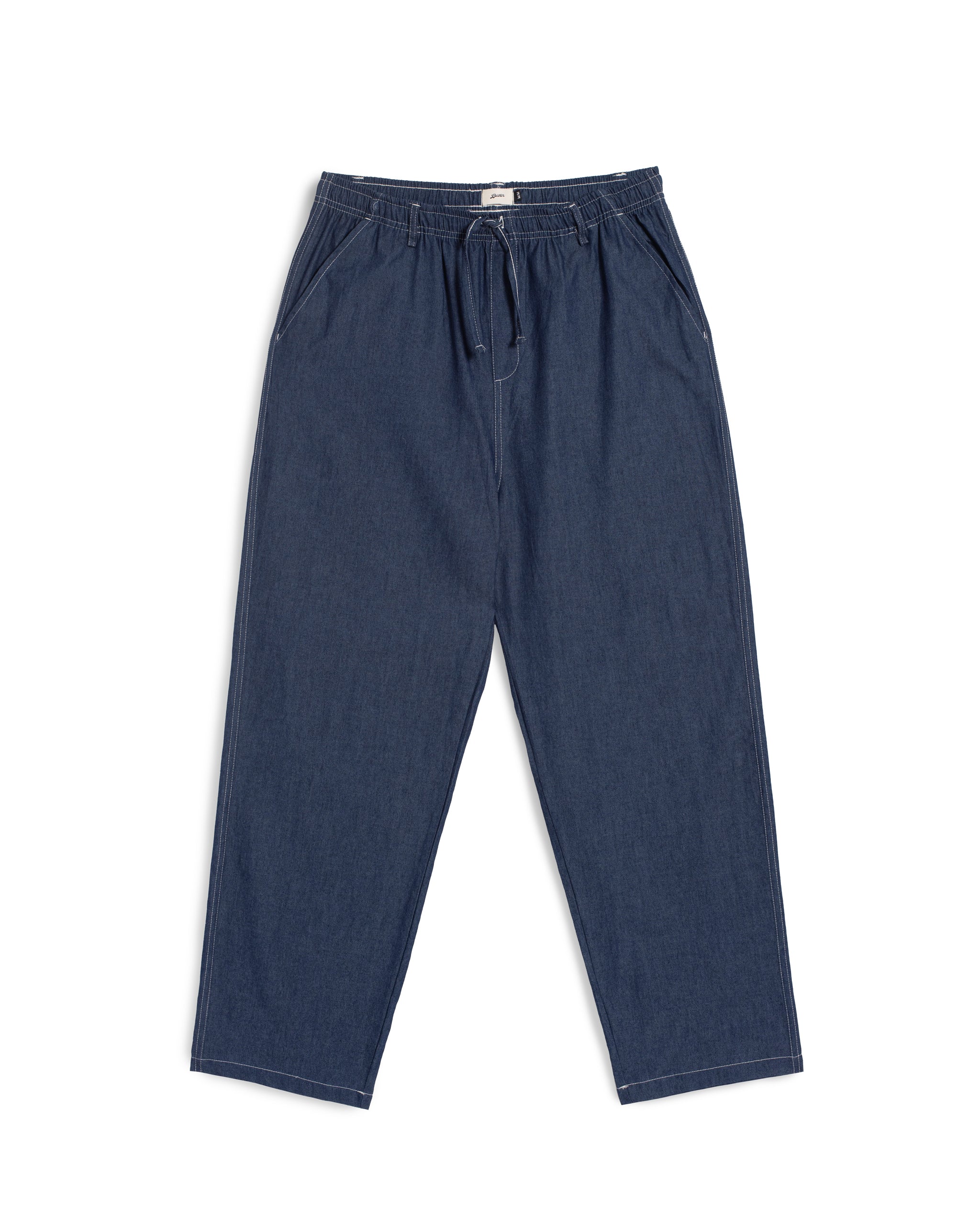 Bather men's dark wash denim leisure pant on white background