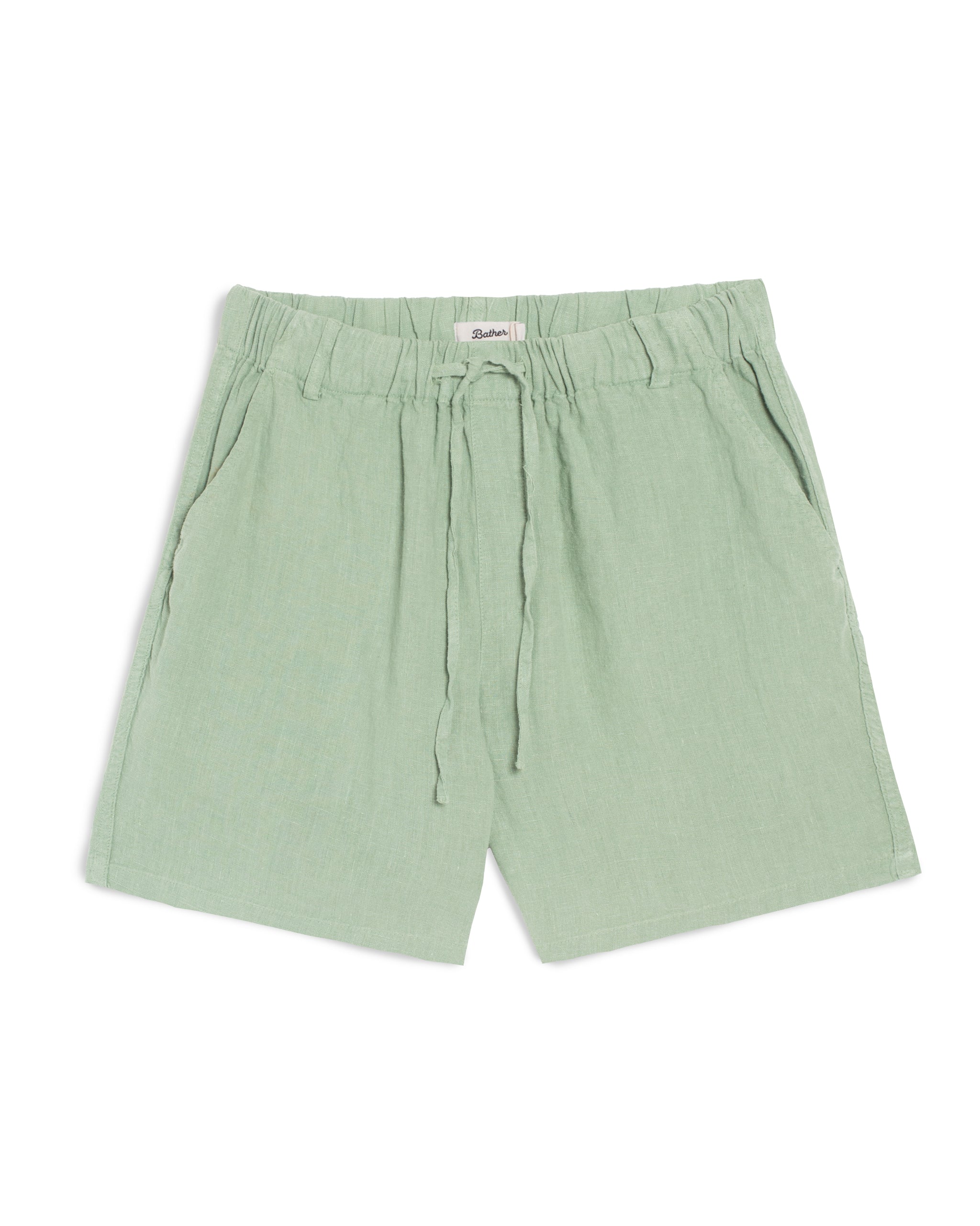 Bather men's light green linen drawstring shorts