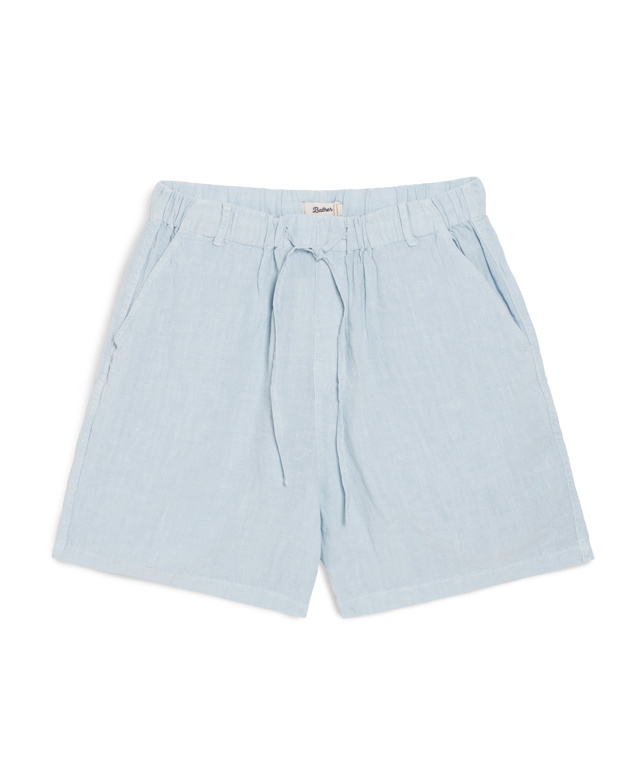 Bather men's light blue linen drawstring shorts