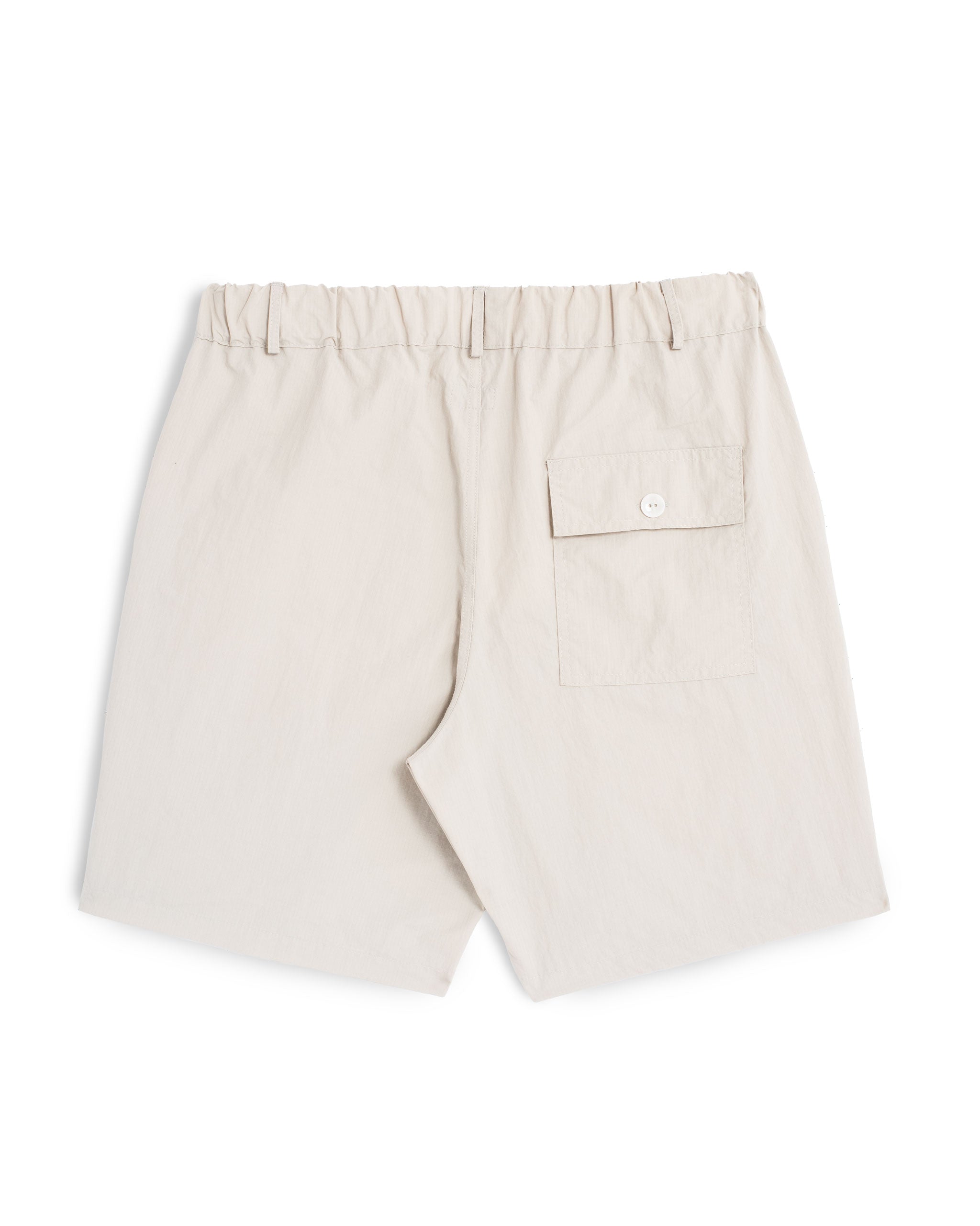 Back view of Bather men's cream utility short on a white background