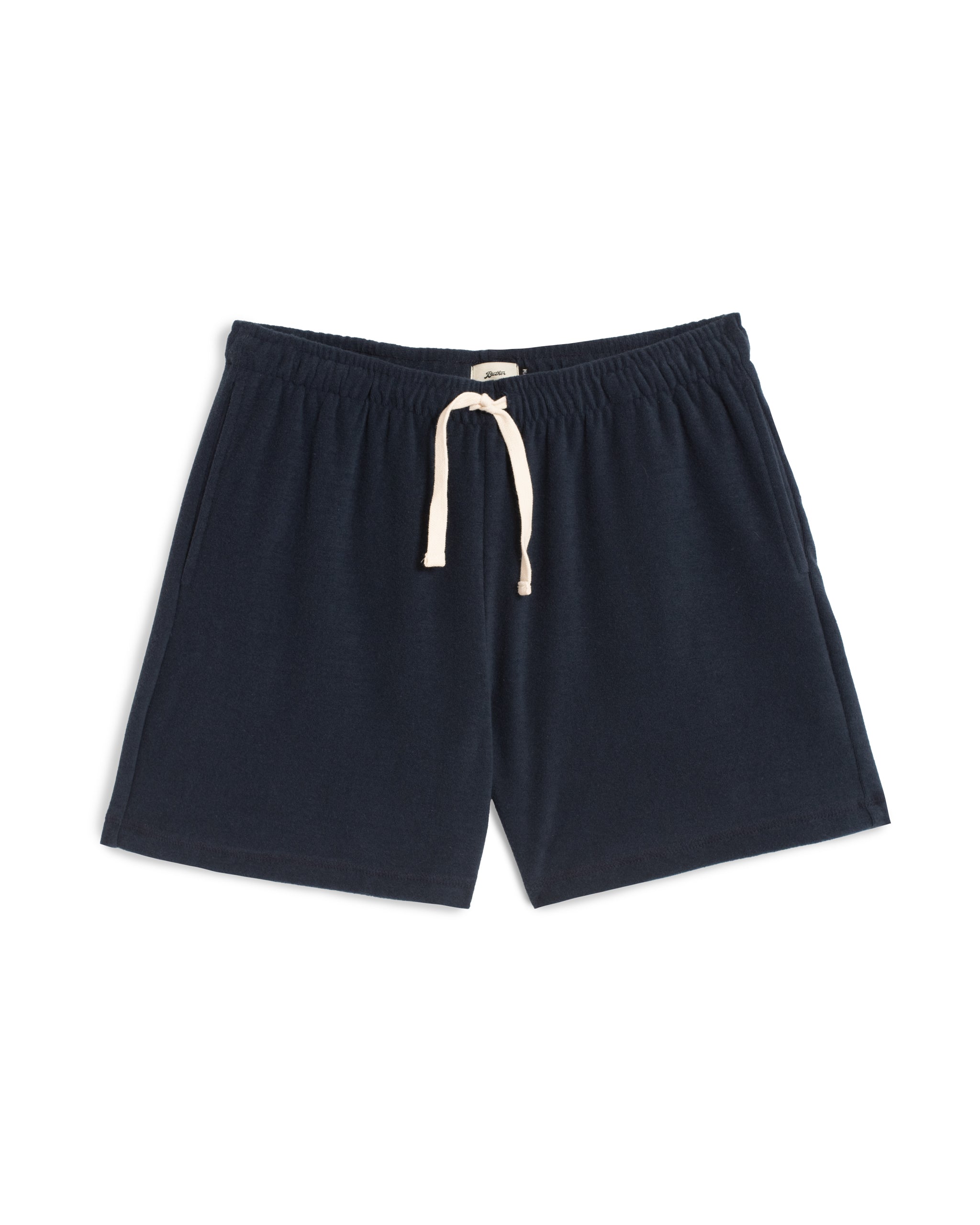 Bather men's dark blue towel terry drawstring short on a white background