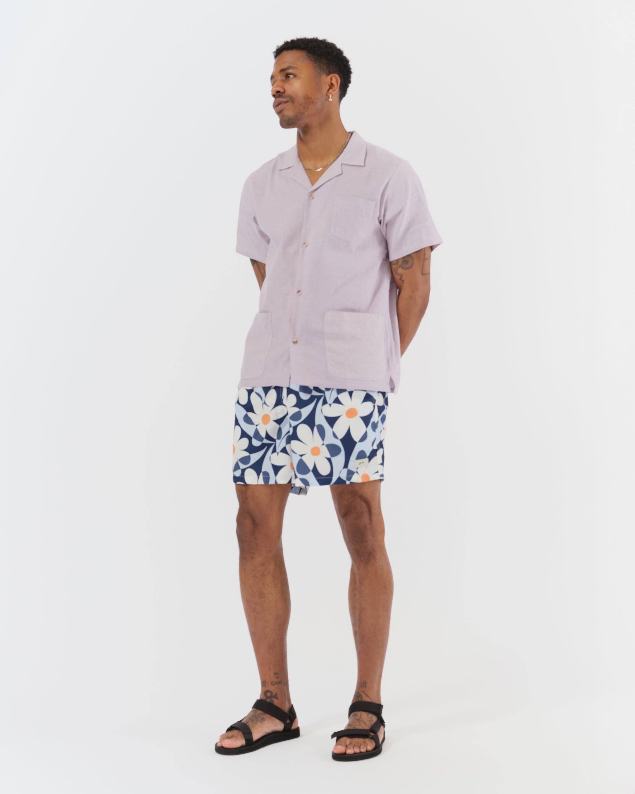 Denim Daisy Trip Swim Trunk