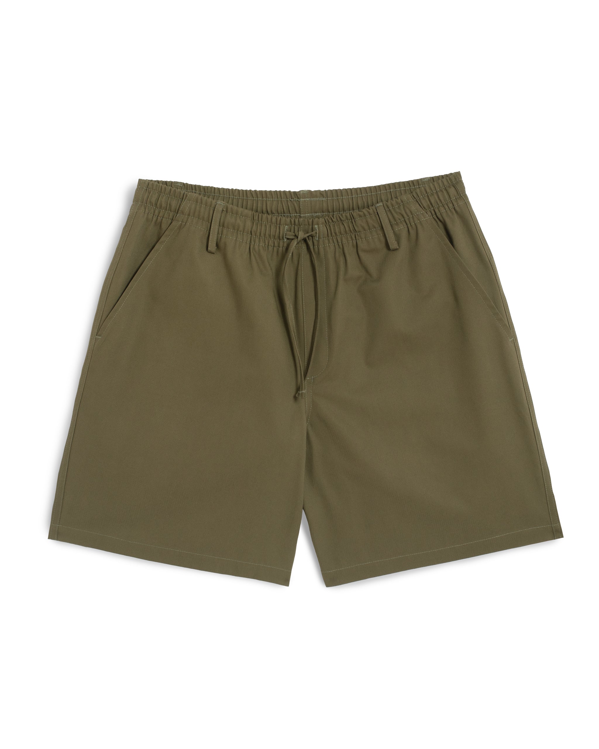 Bather mens olive herringbone drawstring shorts on a white background