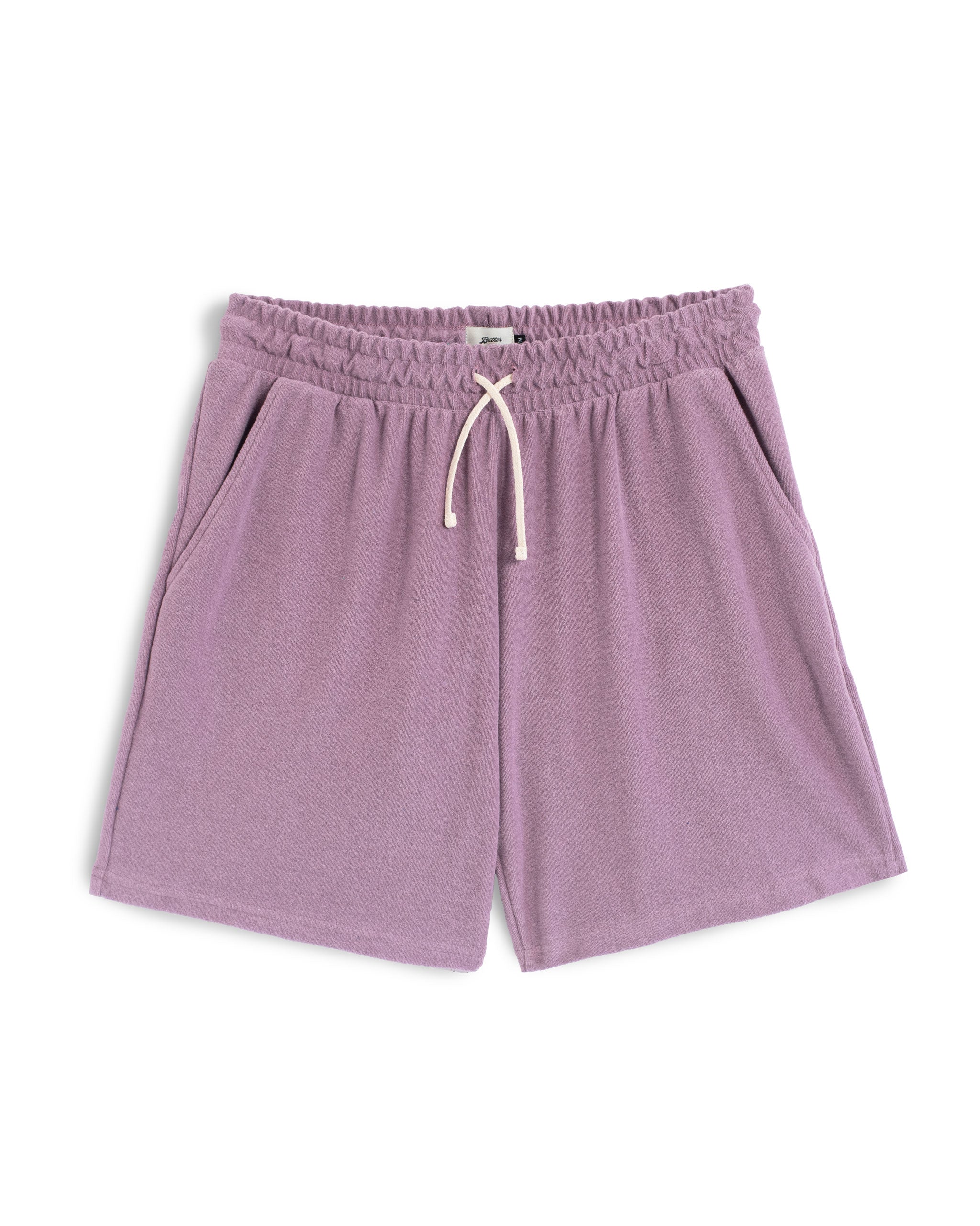 Bather men's purple towel terry drawstring shorts