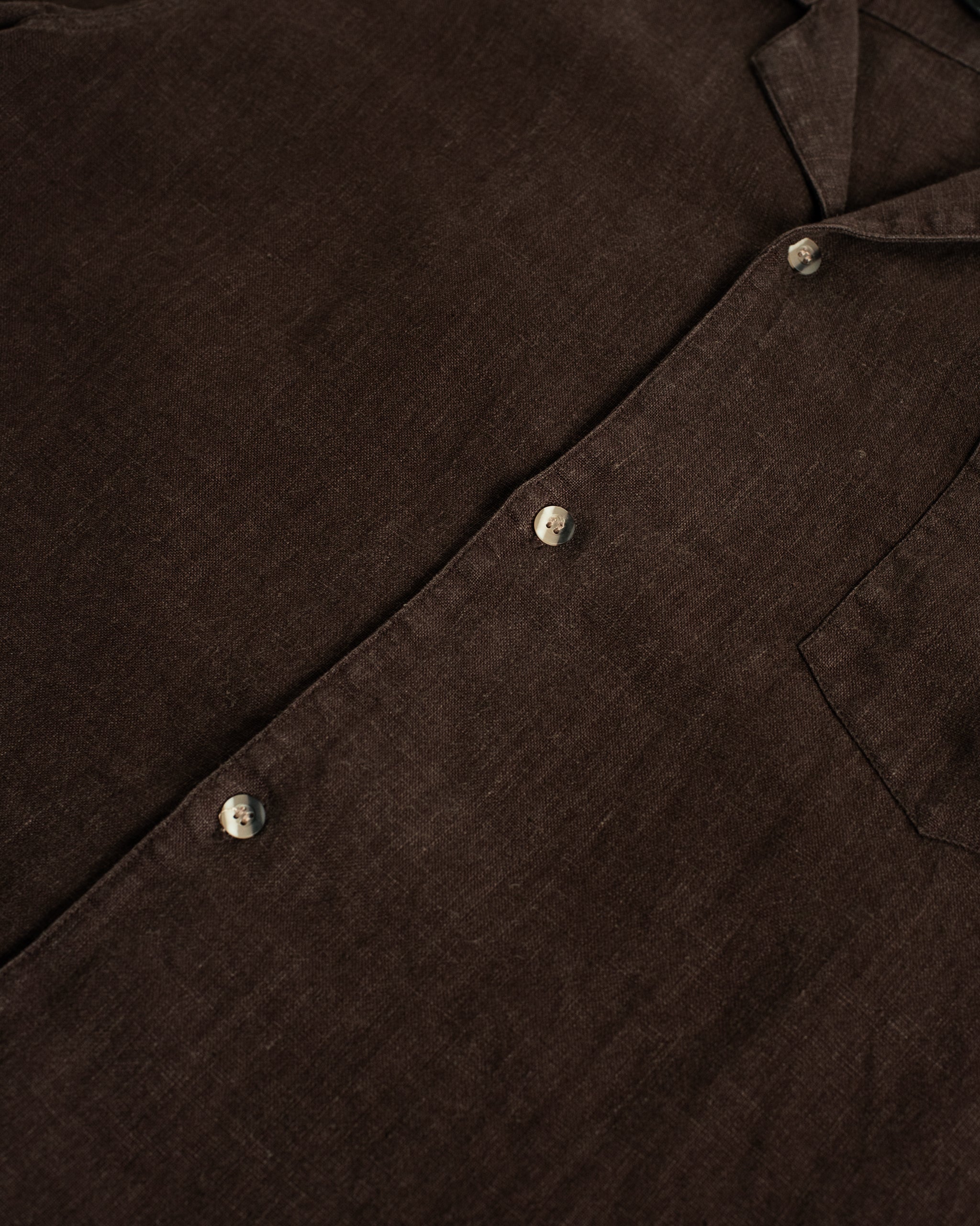 Espresso Linen Camp Shirt