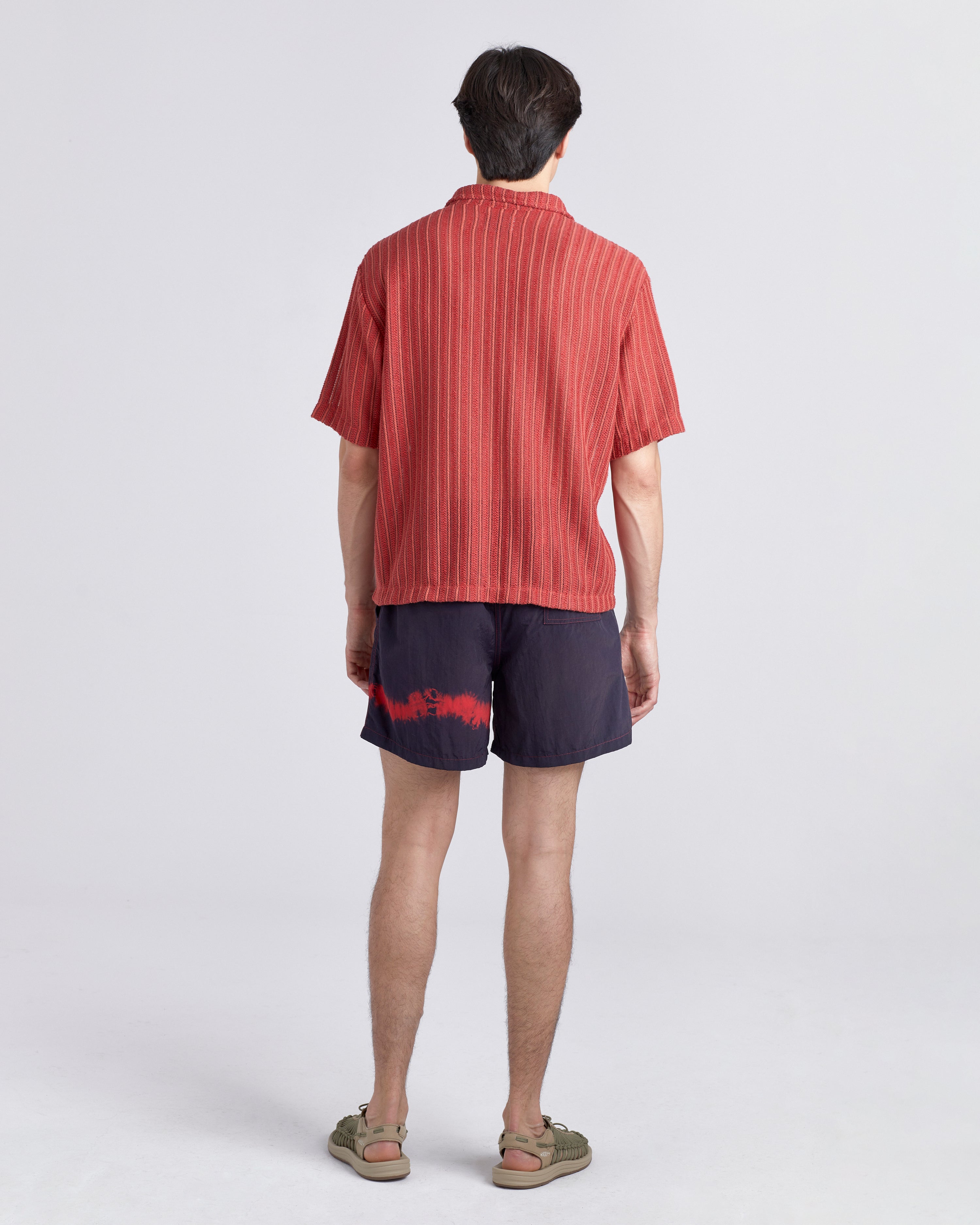 Over Dyed Indigo Red Swim Trunk