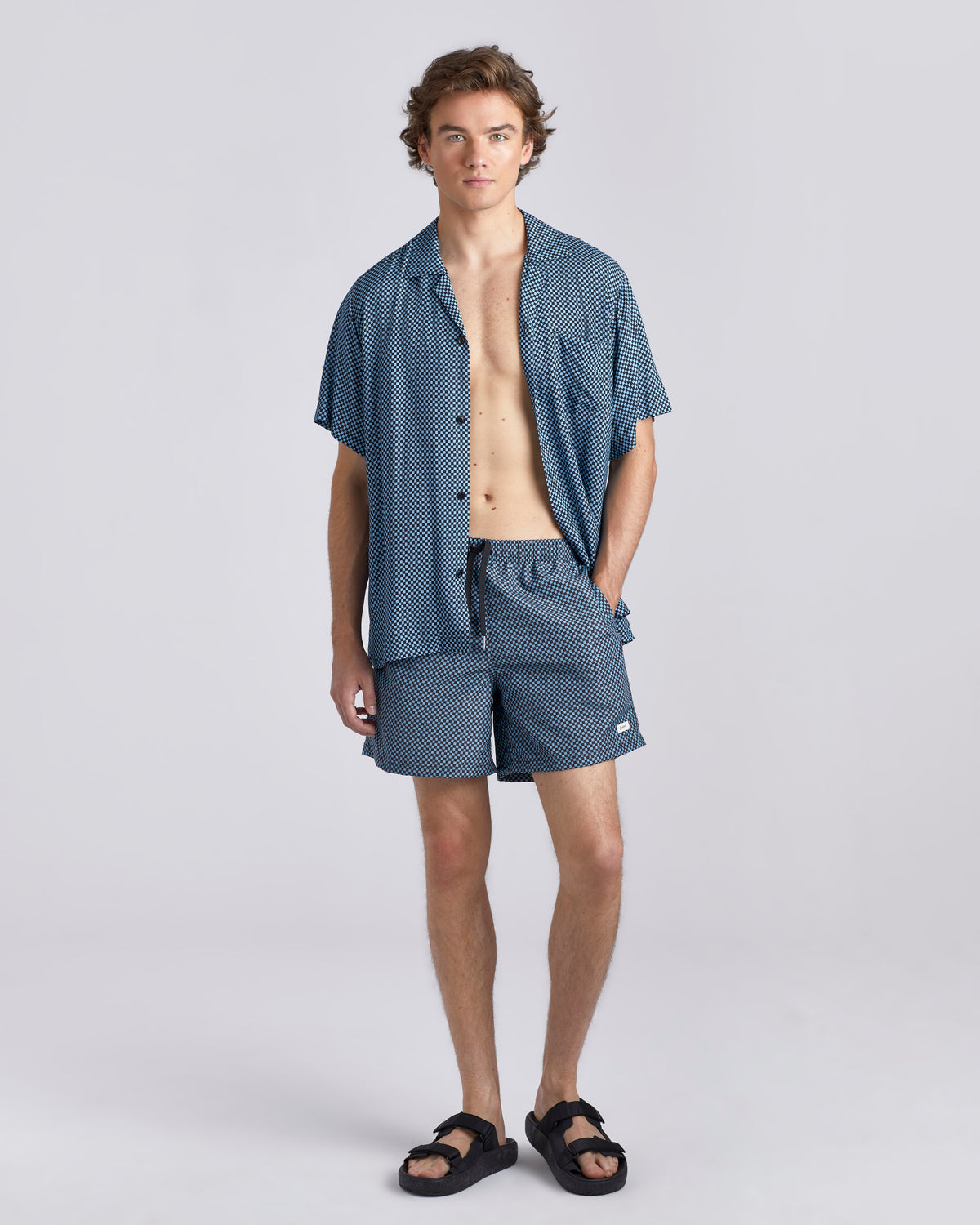 Stone Checker Swim Trunk