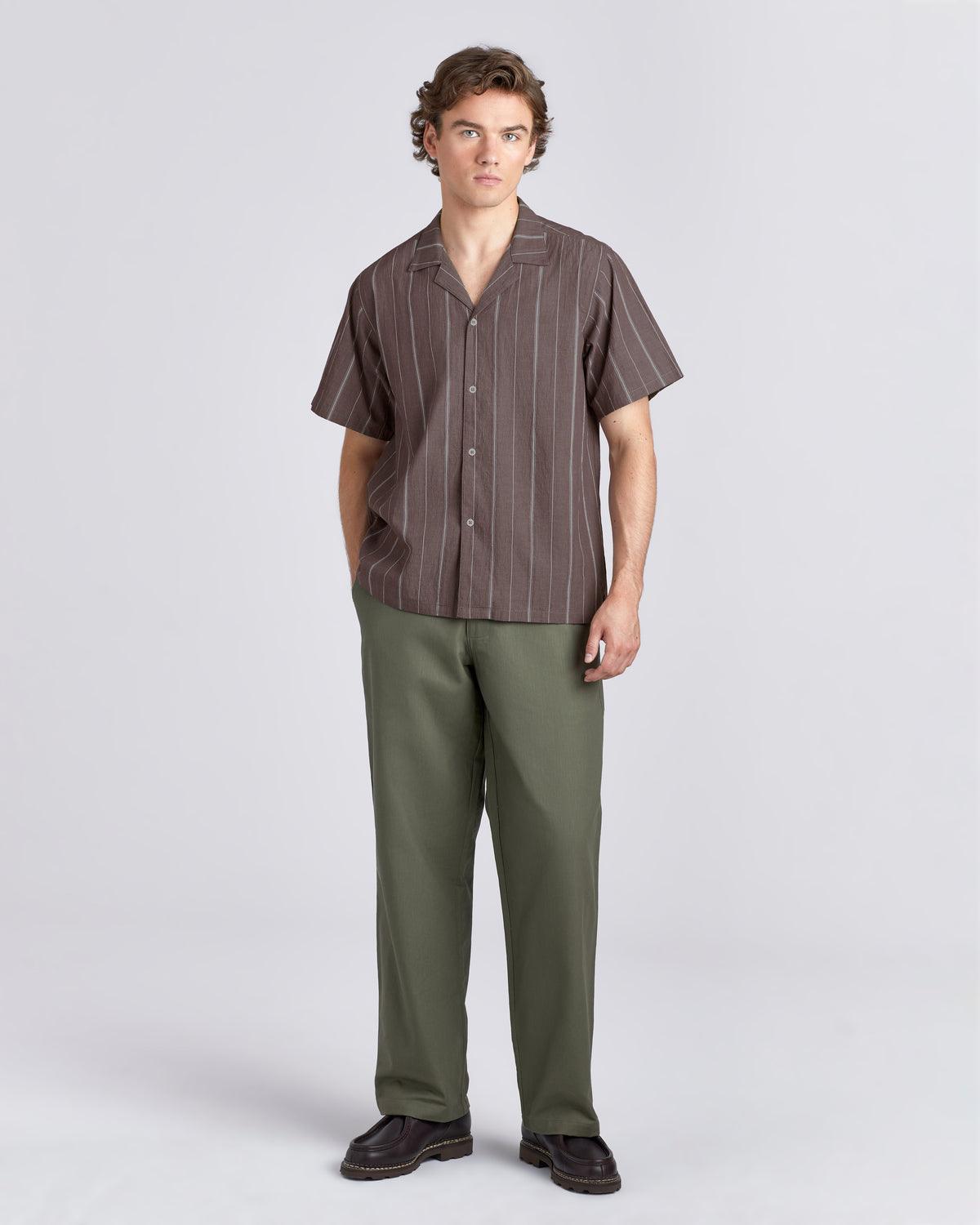Merlot Stripe Camp Shirt