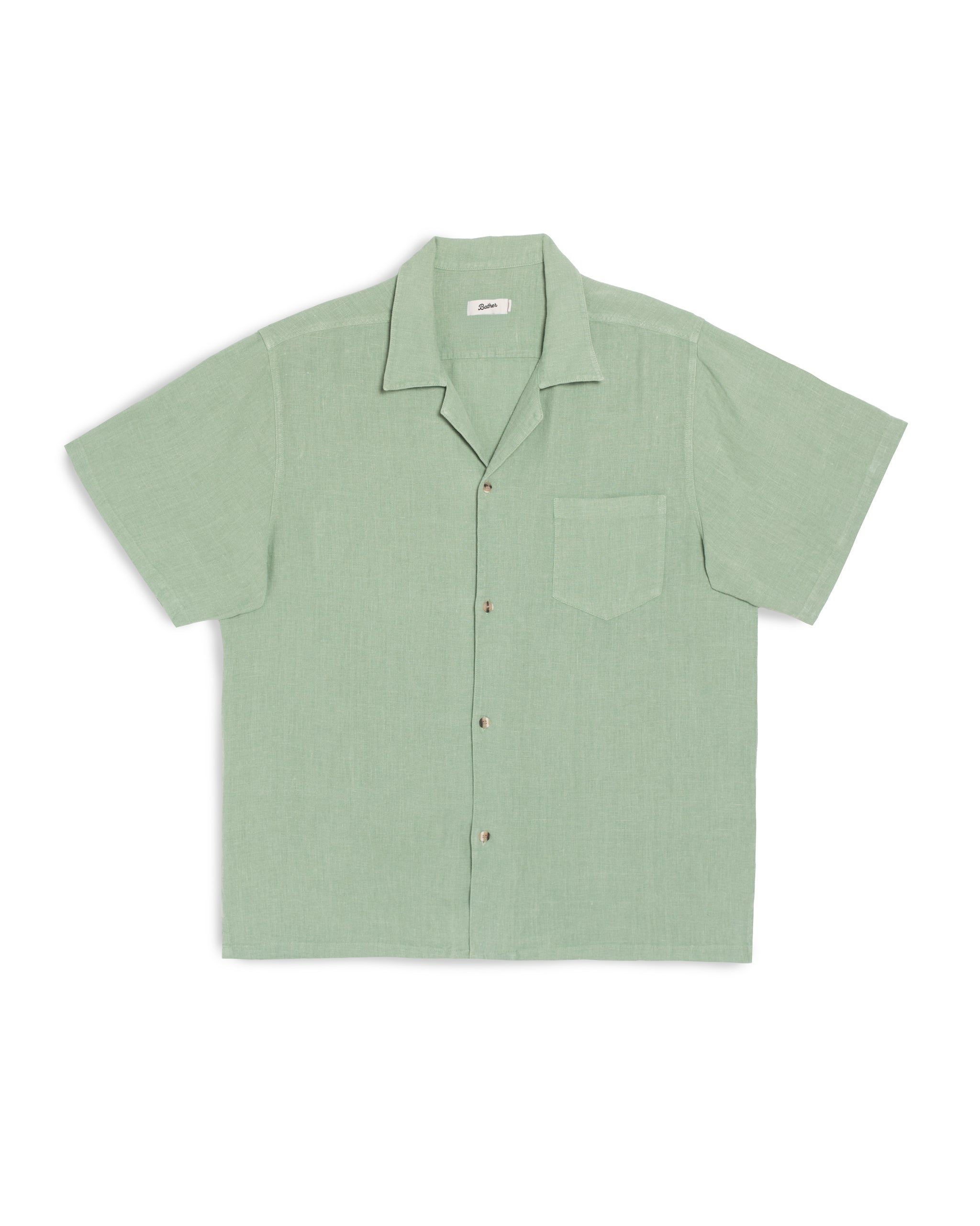 Sage Linen Camp Shirt