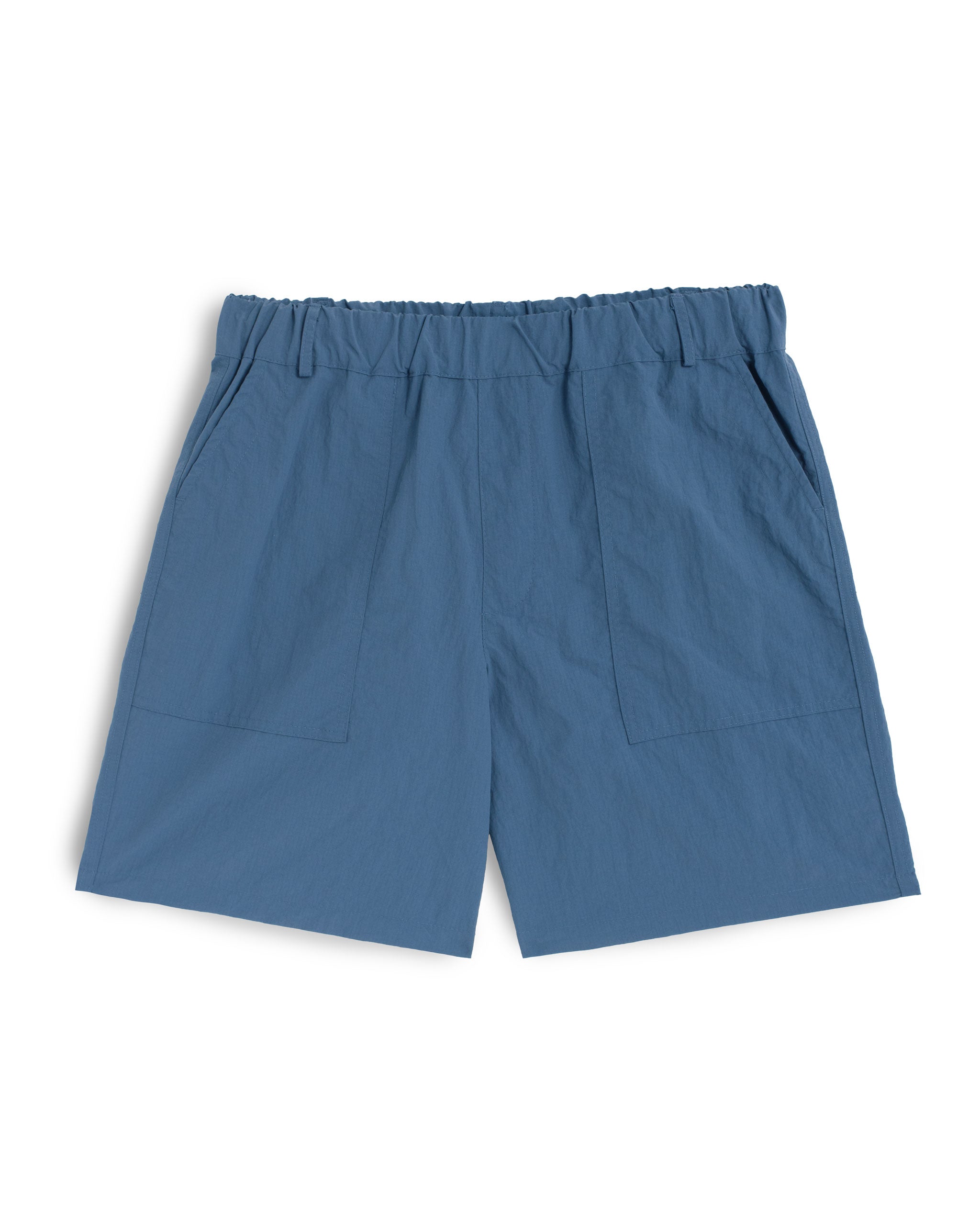 Blue utility shorts in 100% nylon