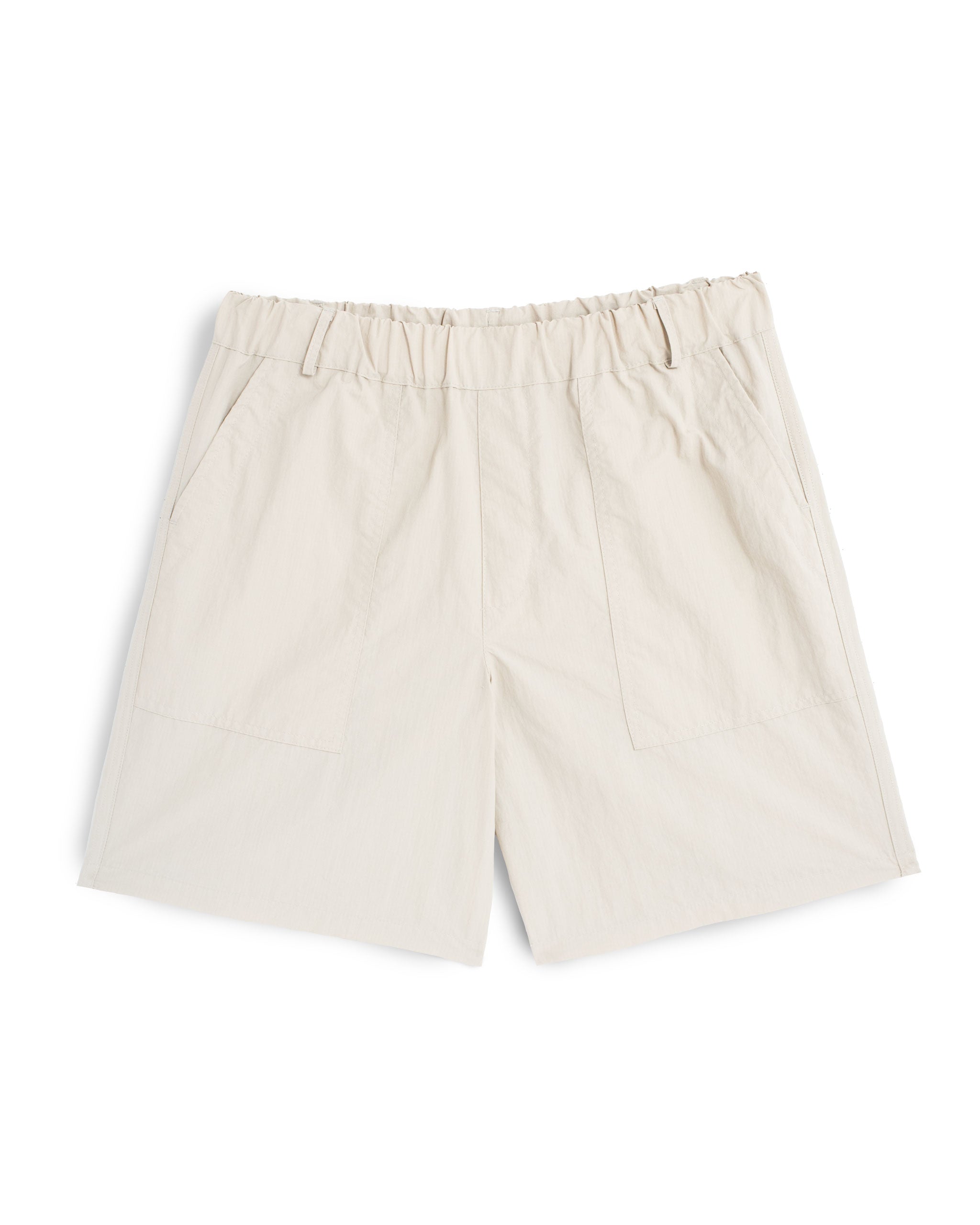 Bone coloured utility shorts in 100% Japanese nylon