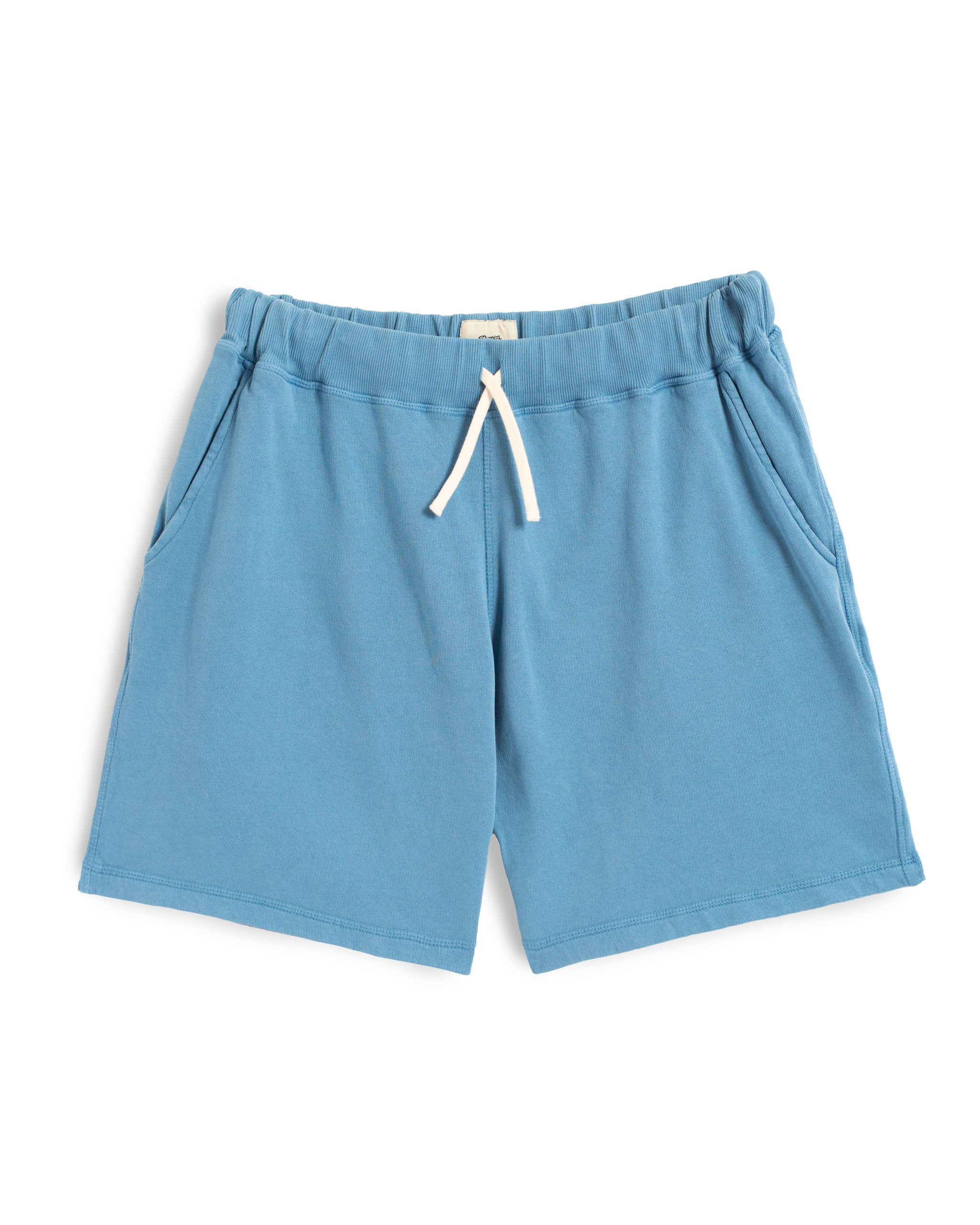 Solid Blue French Terry Cotton Sweat Shorts