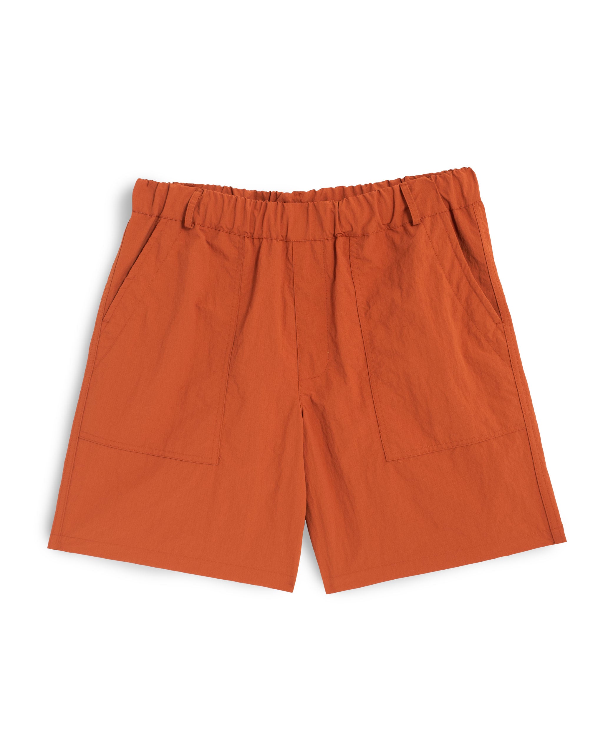 Solid Orange nylon utility shorts