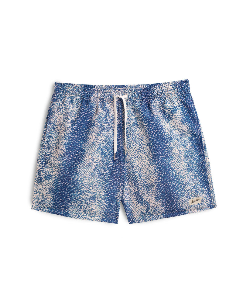 blue Bather swim trunk with blue and white moss pattern 