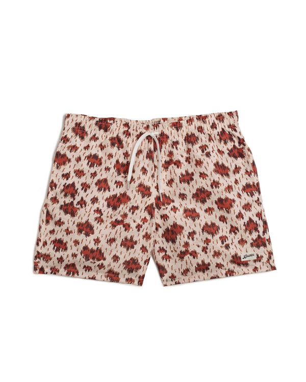 light brown Bather swim trunk with red leopard pattern