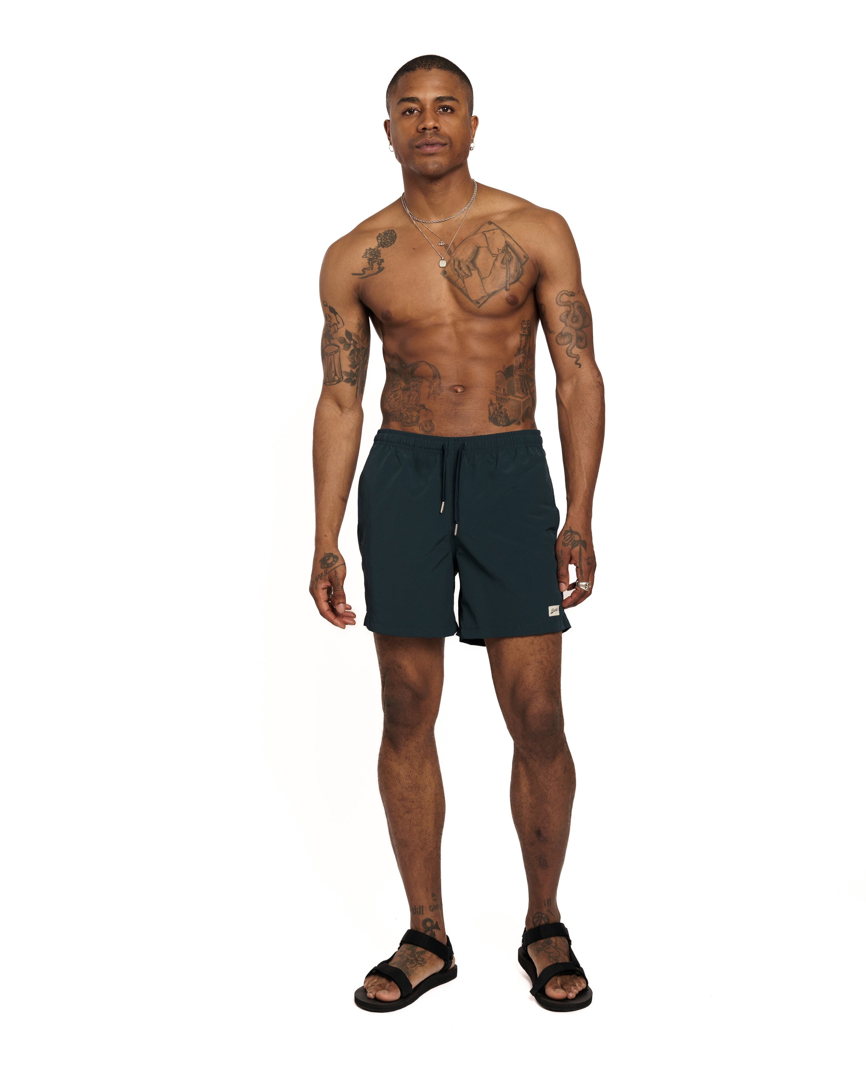 Solid Navy Swim Trunk