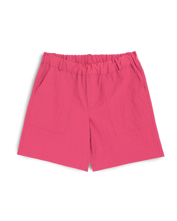 raspberry pink Bather utility short with hidden elastic waistband and belt loops