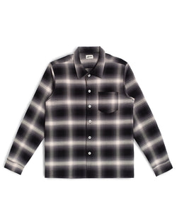 Black Bather long sleeve button up with beige checkered pattern