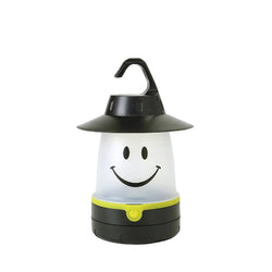 image of black LED lantern with smiley face in the middle