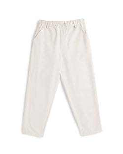 cream Bather trousers with hidden elastic waistband and belt loops